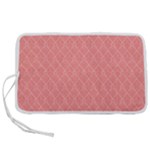 A Red And White Background With A Pattern Pen Storage Case (L)