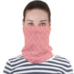 A Red And White Background With A Pattern Face Seamless Bandana (Adult)