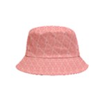 A Red And White Background With A Pattern Inside Out Bucket Hat (Kids)