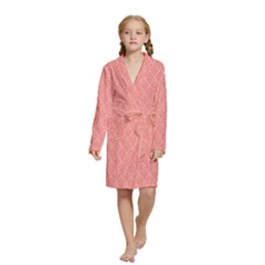 A Red And White Background With A Pattern Kids  Long Sleeve Velvet Lounge Robe from ArtsNow.com