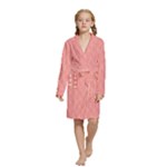 A Red And White Background With A Pattern Kids  Long Sleeve Velvet Lounge Robe