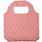 A Red And White Background With A Pattern Foldable Grocery Recycle Bag