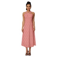 Sleeveless Cross Front Cocktail Midi Chiffon Dress 