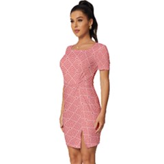 Fitted Knot Split End Bodycon Dress 