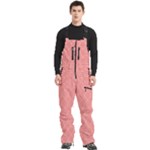 A Red And White Background With A Pattern Men s Front Zip Ski And Snowboard Bib Pants