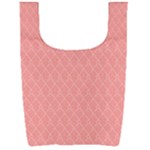 A Red And White Background With A Pattern Foldable Shopping Bag