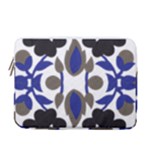 A Design Of A Blue And Black Flower 13  Vertical Laptop Sleeve Case With Pocket