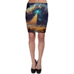 Mystic Blue Pyramid Art Bodycon Skirt