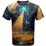 Mystic Blue Pyramid Art Men s Cotton T-Shirt