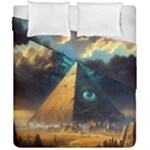 Mystic Blue Pyramid Art Duvet Cover Double Side (California King Size)