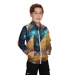 Mystic Blue Pyramid Art Kids  Windbreaker