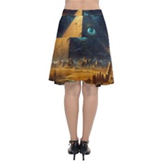 Chiffon Wrap Front Skirt 