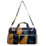 Mystic Blue Pyramid Art Sports Gym Duffle Bag with Shoe Compartment