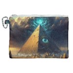 Mystic Blue Pyramid Art Canvas Cosmetic Bag (XL)