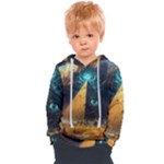 Mystic Blue Pyramid Art Kids  Overhead Hoodie