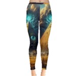 Mystic Blue Pyramid Art Inside Out Leggings