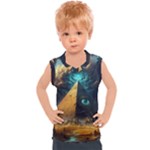 Mystic Blue Pyramid Art Kids  Sport Tank Top