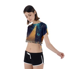 Tie Back Short Sleeve Crop T-Shirt 