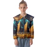 Mystic Blue Pyramid Art Kids  Peter Pan Collar Blouse