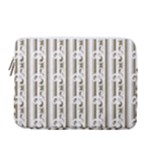 A White And Brown Striped Wallpaper With A Pattern 13  Vertical Laptop Sleeve Case With Pocket