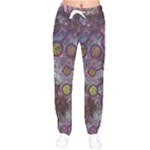 Abstract Molecular Space Art Women Velvet Drawstring Pants