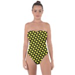 Royalty Inspired Crown Pattern Tie Back One Piece Swimsuit