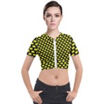 Royalty Inspired Crown Pattern Short Sleeve Cropped Jacket