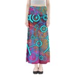 Abstract Tech Galaxy Design Full Length Maxi Skirt