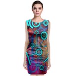 Abstract Tech Galaxy Design Classic Sleeveless Midi Dress