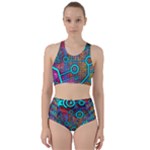 Abstract Tech Galaxy Design Racer Back Bikini Set