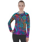 Abstract Tech Galaxy Design Women s Pique Long Sleeve T-Shirt