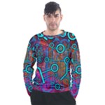 Abstract Tech Galaxy Design Men s Long Sleeve Raglan T-Shirt