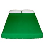 A Green Background With A White Border Fitted Sheet (Queen Size)