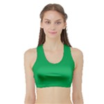 A Green Background With A White Border Sports Bra with Border