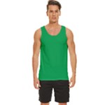 A Green Background With A White Border Men s Wide Collar Tank Top