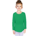 A Green Background With A White Border Kids  Long Sleeve T-Shirt