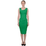 A Green Background With A White Border Sleeveless Pencil Dress