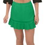 A Green Background With A White Border Fishtail Mini Chiffon Skirt