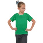 A Green Background With A White Border Kids  Mesh Piece T-Shirt