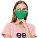 A Green Background With A White Border Fitted Cloth Face Mask (Adult)