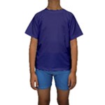 A Blue Background With A Clock On It Kids  Short Sleeve Swimwear