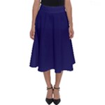 A Blue Background With A Clock On It Perfect Length Midi Skirt