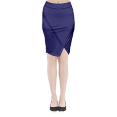 A Blue Background With A Clock On It Midi Wrap Pencil Skirt from ArtsNow.com