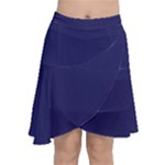 A Blue Background With A Clock On It Chiffon Wrap Front Skirt