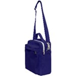 A Blue Background With A Clock On It Crossbody Day Bag