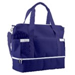 A Blue Background With A Clock On It Sports Shoulder Bag with Shoes Compartment