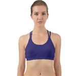 A Blue Background With A Clock On It Back Web Sports Bra