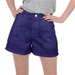 A Blue Background With A Clock On It Women s Ripstop Shorts