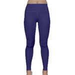 A Blue Background With A Clock On It Lightweight Velour Classic Yoga Leggings