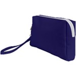 A Blue Background With A Clock On It Wristlet Pouch Bag (Small)